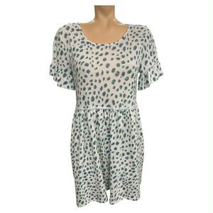MTS White and Green Mini Dress Size S